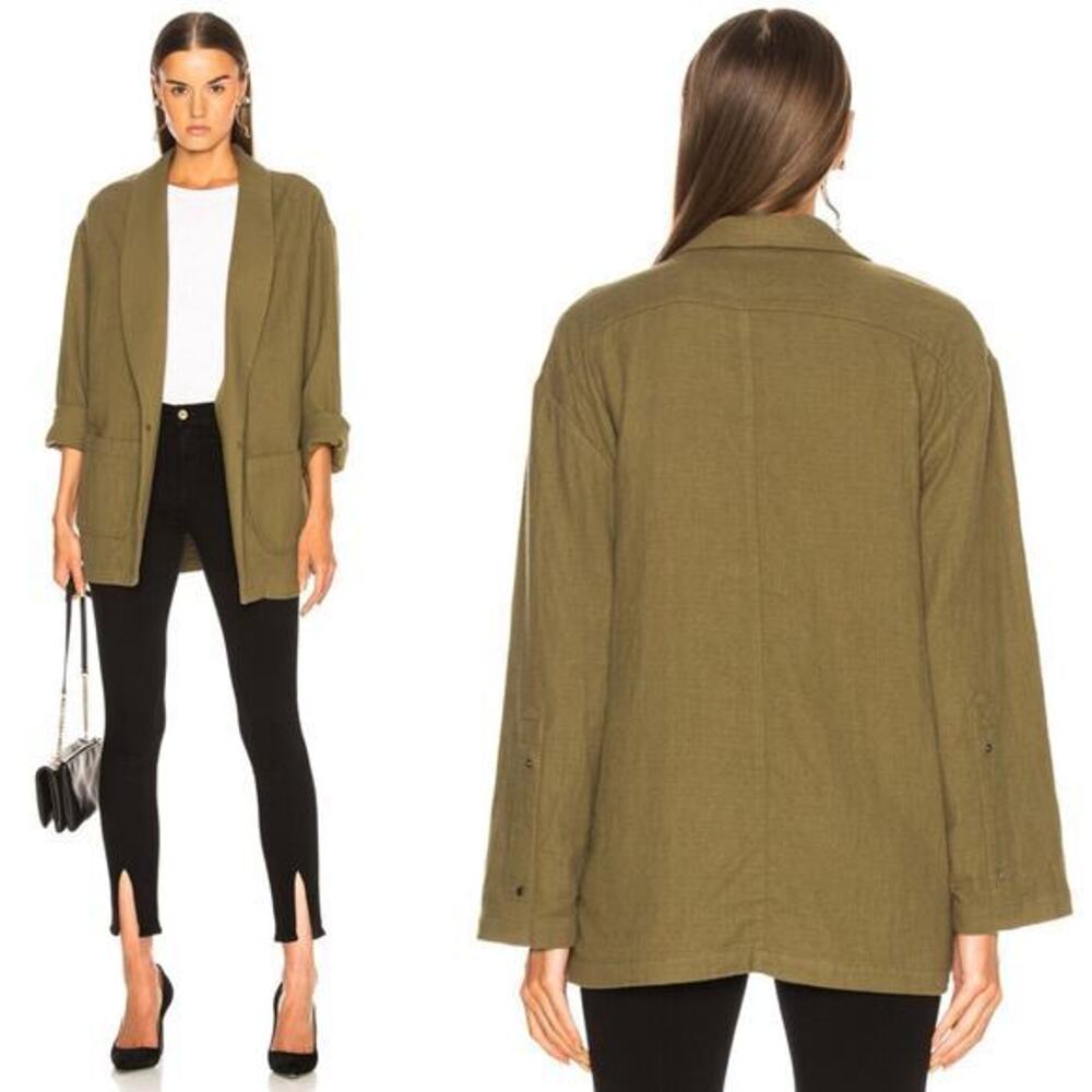 AG‎ Adriano Goldschmeid Size Small Boho Maura Oversized Jacket in Olive Grove - Picture 2 of 15